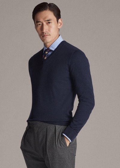 Men's Ralph Lauren Cashmere V-Neck Sweater | 814032OVS